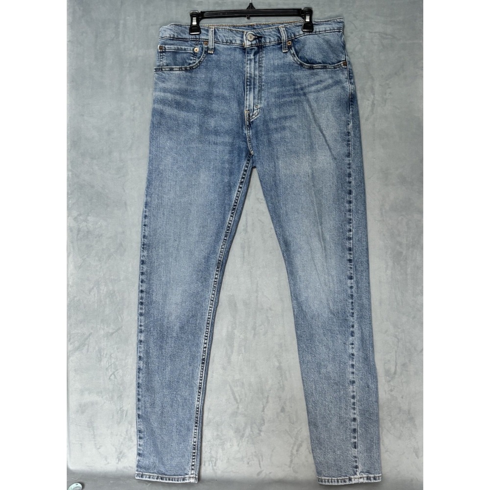 Levi's 512 Jeans Mens 36x34 Blue Cotton Denim Tapered Leg Slim Workwear Stretch